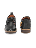 Karigar's Classic Oxford Men's Formal Shoes, Black Faux Leather Shoes for Office