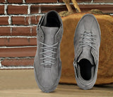 Karigar's Men's Grey Suede Casual Shoes