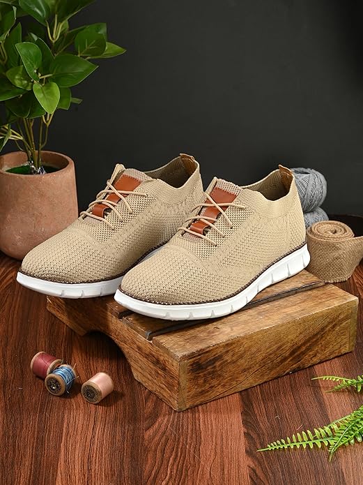 Men's Casual Dress Oxfords Net Shoes Breathable Knit Leisure Fashion Sneakers Lightweight Comfortable Walking Shoes